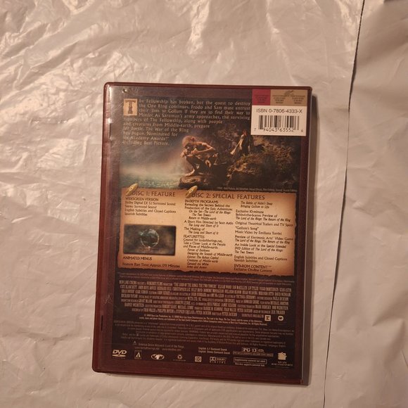 lord of the rings two towers dvd - Picture 3 of 4